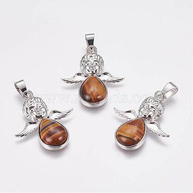 Platinum Angel & Fairy Tiger Eye Pendants