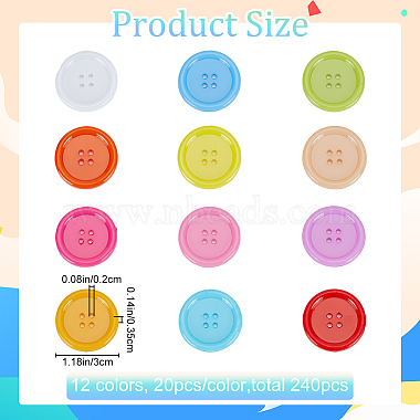 240pcs 12 Colors Plastic Button(KY-CP0001-01)-2