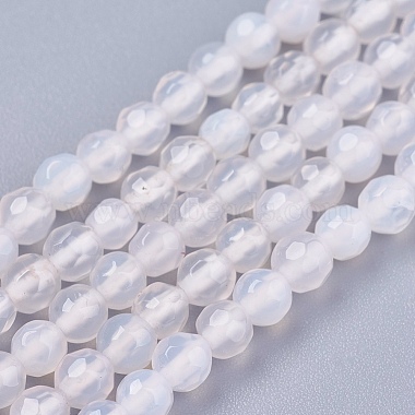 4mm AntiqueWhite Round Natural Agate Beads
