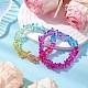 Rainbow Color Glass Chip Beaded Stretch Kid Bracelets for Girls(BJEW-JB10779)-2