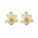 Boucles d'oreilles puces en alliage et r&eacute;sine en forme d'orchid&eacute;e(FS-WG90790-03)-1