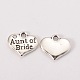 Wedding Theme Antique Silver Tone Tibetan Style Heart with Aunt of Bride Rhinestone Charms(TIBEP-N005-09A)-1