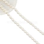 2 Strands Natural Cultured Freshwater Pearl Beads Strands, Rice, Creamy White, 7.5~11x6.5~7.5mm, Hole: 0.8mm, about 40~42pcs/strand, 13.58 inch~14.29 inch(34.5cm~36.3cm)(PEAR-NB0001-70)