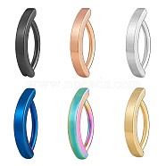 6Pcs 6 Color 304 Stainless Steel Curved Belly Ring Hoop, Piercing Jewelry for Women, Mixed Color, 18x3mm(JX496A-02)