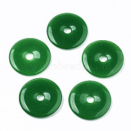 Natural Malaysia Jade Pendants, Dyed, Donut/Pi Disc, Donut Width: 12mm, 30x3.5~4.5mm, Hole: 5mm(G-S364-074B)