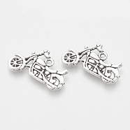 Tibetan Style Alloy Pendants, Cadmium Free & Lead Free, Motorcycle, Antique Silver, 24x14x2mm, Hole: 1.5mm(X-TIBE-N005-19AS-LF)