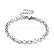 304 Stainless Steel Rolo Chain Bracelet for Men Women, Stainless Steel Color, 6-7/8 inch(17.6cm), Link: 5x1.5mm(BJEW-E031-06P-04)