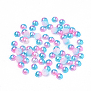 Imitation Pearl Acrylic Cabochons, Dome, Hot Pink, 4x2mm, about 10000pcs/bag(OACR-R063-4mm-13)