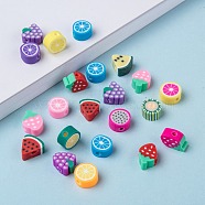 Handmade Polymer Clay Fruit Theme Beads, Mixed Color, 7~12x8~10x4~5mm, Hole: 2mm(CLAY-Q215-01)