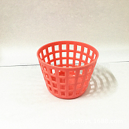Plastic Doll Laundry Basket Basket, Doll Accessories Supplies, Orange Red, 45x32mm(DOLL-PW0004-02C)