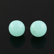 Fluorescence Chunky Acrylic Beads, Round, Light Blue, 20mm, Hole: 2~3mm, about 105pcs/500g(MACR-R517-20mm-06)