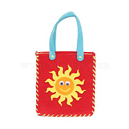 Non Woven Fabric Embroidery Needle Felt Sewing Craft of Pretty Bag Kids, Felt Craft Sewing Handmade Gift for Child Meet Best, Sun, Red, 14x13x3.5cm(DIY-H140-06)