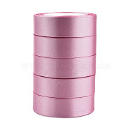 Single Face Satin Ribbon, Polyester Ribbon, Flamingo, 1 inch(25mm) wide, 25yards/roll(22.86m/roll), 5rolls/group, 125yards/group(114.3m/group)(RC25mmY-082)