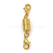 Brass Magnetic Clasps, with Lobster Claw Clasps, Column, Golden, 17x7mm(KK-E758-29G)