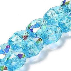 Electroplate Glass Beads Strands, Faceted, Bell, Light Sky Blue, 7x5mm, Hole: 3.5mm, about 98pcs/strand, 20.20~20.59''(51.3~52.3cm)(EGLA-D030-04D)