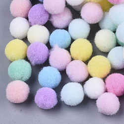 DIY Doll Craft Polyester High-elastic Pom Pom Ball, Round, Mixed Color, 9~10mm, about 290pcs/bag(AJEW-R093-02E-01)
