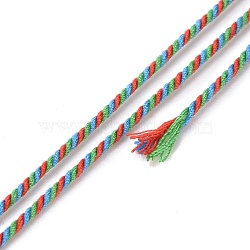 Cotton Cord, Braided Rope, with Paper Reel, for Wall Hanging, Crafts, Gift Wrapping, Colorful, 1.2mm, about 27.34 Yards(25m)/Roll(OCOR-E027-01B-29)