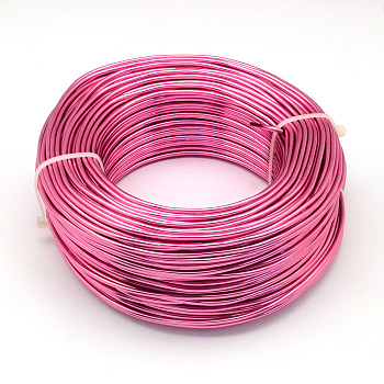 Round Aluminum Wire, Flexible Craft Wire, for Beading Jewelry Doll Craft Making, Camellia, 15 Gauge, 1.5mm, 100m/500g(328 Feet/500g)