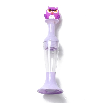 Standable Vase Plastic Diamond Painting Point Drill Pen, Able to Hold Diamond, Diamond Painting Tools, with Owl Ornament, Purple, 115x40mm, Inner Diameter: 20.5mm, Hole: 1.8mm
