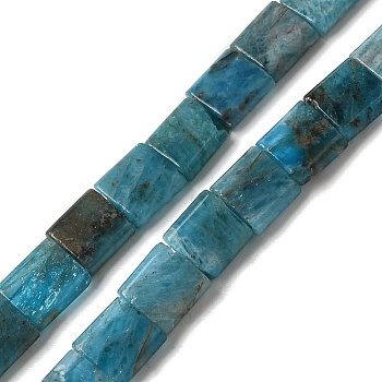 Natural Apatite Beads Strands, 2-Hole, Rectangle, 5.5~6x5x2.5mm, Hole: 0.9mm, about 69~70pcs/strand, 15.12~15.2 inch(38.4~38.6cm)