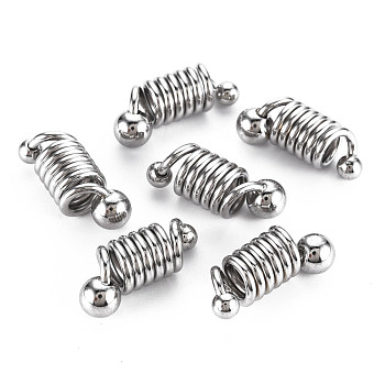 201 Stainless Steel European Beads, Large Hole Beads, Column, Stainless Steel Color, 21x9x8mm, Hole: 5mm
