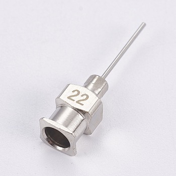 Stainless Steel Fluid Precision Blunt Needle Dispense Tips, Stainless Steel Color, 25x6x5.5mm, Hole: 4mm, Pin: 0.6mm