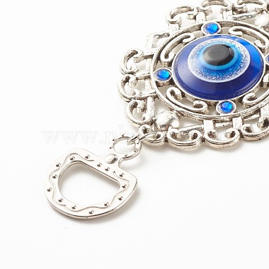Glass Turkish Blue Evil Eye Pendant Decoration(HJEW-I008-01AS)-5