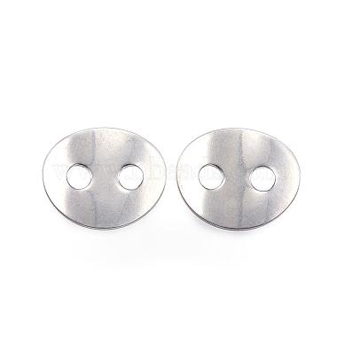 14mm Stainless Steel Color Oval Stainless Steel 2-Hole Button