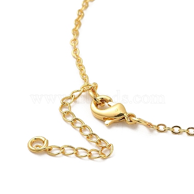 Brass Enamel with Rhinestone Pendant Necklace(NJEW-Q320-01A-G)-4
