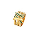Golden Stainless Steel Rhinestone Wide Band Rings(AG2526-3)-1