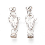 925 Sterling Silver Lobster Claw Clasps, with 925 Stamp & Cord Ends, Silver, 25x9x4.5mm, Hole: 3.5mm(STER-T008-75S)