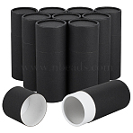 Cardboard Paper Essential Oil Bottle Storage Boxes with Cap, Column, Black, 15x5.65cm(CON-WH0107-52A)