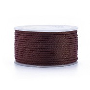 Polyester Braided Cords, for Jewelry Making Beading Crafting, Brown, 2mm, about 21.87 yards(20m)/roll(OCOR-I006-A01-10)