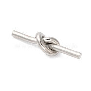 304 Stainless Steel Pendants, Love Knot Fittings, Stainless Steel Color, 28x7x6mm, Hole: 1.2mm(STAS-B042-01C)