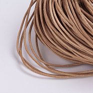 Cowhide Leather Cord, Leather Jewelry Cord, Peru, Size: about 2mm in diameter, about 109.36 yards(100m)/bundle(WL-H007-1)