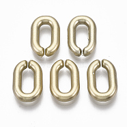 Spray Painted CCB Plastic Linking Rings, Quick Link Connectors, For Jewelry Cable Chains Making, Oval, Gold, 14x9.5x3mm, Inner Diameter: 3x8mm(CCB-R104-12A-02)