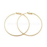 Rack Plating Brass Huggie Hoop Earrings, Long-Lasting Plated Jewelry for Women, Cadmium Free & Lead Free, Real 18K Gold Plated, 60x2mm, Pin: 1mm(EJEW-P226-18B-G)