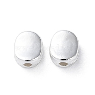 Alloy Beads, Long-Lasting Plated, Oval, Silver, 7x6x3.5mm, Hole: 1.6mm(PALLOY-F309-11S)