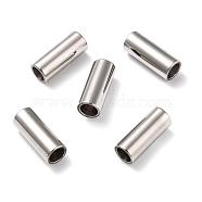 Smooth 304 Stainless Steel Magnetic Clasps with Glue-in Ends, Column, Stainless Steel Color, 17x7mm, Hole: 5mm(STAS-H402-21P-5mm)