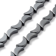 Synthetic Non-Magnetic Hematite Beads Strands, Crescent Moon, 8x5x2.5mm, Hole: 0.9mm, about 58pcs/strand, 16.18 inch(41.1cm)(G-H303-B21)