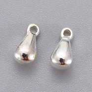 304 Stainless Steel Charms, Chain Extender Teardrop, Silver Color Plated, 7.5x2.5x2.3mm, Hole: 1mm(X-STAS-G029-1S)
