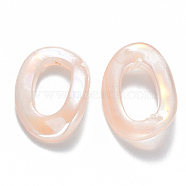 Transparent Acrylic Linking Rings, AB Color Plated, Imitation Gemstone Style, Oval, Light Salmon, 31x22.5x6mm, Inner Diameter: 17.5mm(TACR-T016-07D)