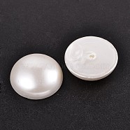 Half Round/Dome Half Drilled Shell Pearl Beads, FloralWhite, 16x8mm, Hole: 1mm(BSHE-N003-16mm-HC301)