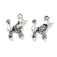 Tibetan Style Alloy Pendants, Cadmium Free & Lead Free, Dog, Antique Silver, 17.5x14x4mm, Hole: 2mm, about 714pcs/1000g(FIND-Q094-03AS)