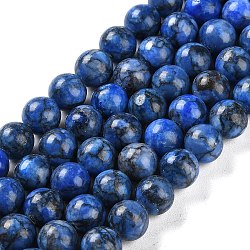 Natural Turquoise Dyed Beads Strands, Round, Blue, 8mm, Hole: 1mm, about 45pcs/strand, 14.96''~15.35''(38~39cm)(TURQ-U001-02A)