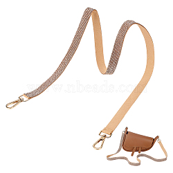 Adjustable Crystal Rhinestone Bag Straps, Bag Strap Replacement, with Alloy Clasps, Light Gold, Tan, 1240x20mm(PURS-WH0002-034A)