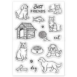 PVC Plastic Stamps, for DIY Scrapbooking, Photo Album Decorative, Cards Making, Stamp Sheets, Dog Pattern, 16x11x0.3cm(DIY-WH0167-56-308)