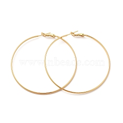 Rack Plating Brass Huggie Hoop Earrings, Long-Lasting Plated Jewelry for Women, Cadmium Free & Lead Free, Real 18K Gold Plated, 60x2mm, Pin: 1mm(EJEW-P226-18B-G)