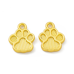 Rack Plating Alloy Charms, Cadmium Free & Lead Free & Nickle Free, Dog Paw Print Charms, Matte Gold Color, 14.5x11.5x2mm, Hole: 1.8mm(FIND-G045-09MG)