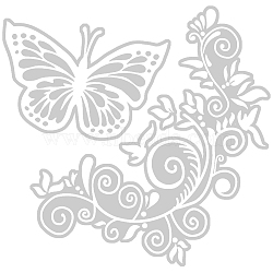 PVC Reflective Self Adhesive Car Stickers, Waterproof Butterfly Car Decals, for Car Decoration, White, 265x270x0.1mm(DIY-WH0409-86)